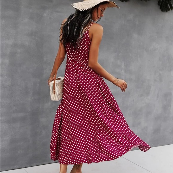Boho gypsy dot drawstring waist cami dress - Picture 3 of 7